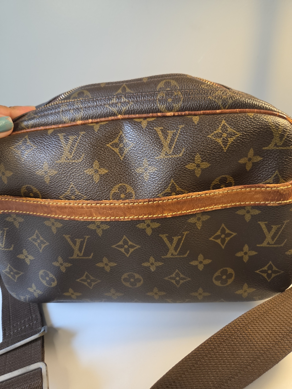 LOUIS VUITTON Monogram Reporter PM Crossbody Bag Women Logo Brown - Picture 4 of 15